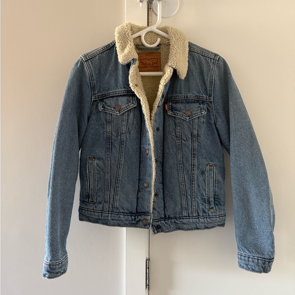 Levi's Blue Denim Jacket with Cream Collar